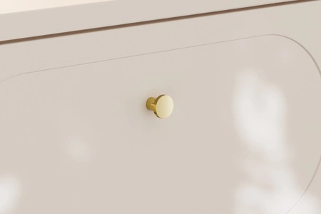 Umyvadlová skříňka Donna Sand 60 cm béžová stylová skříňka s elegantním zaobleným frézováním na čelech zásuvek zlaté kovové úchyty