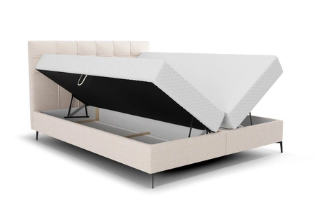 Kontinentální postel Irvine 160x200 béžová Stylová postel s úložným prostorem na lůžkoviny Pohodlné čelo postele zaujme svým elegantním designem