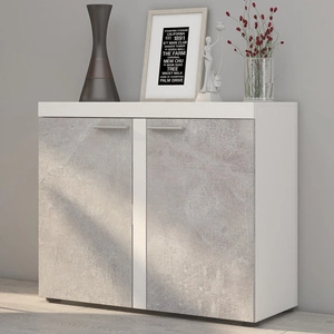 Komoda Rene 97 cm bílá / světlý beton moderní design nábytku hrany obložené speciální dýhou ABS