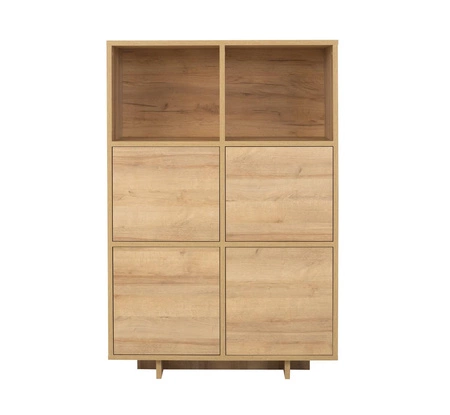 Vysoká komoda Noma 102 cm dub riviera elegantní design jednoduchá forma nábytku hodící se do každého interiéru čela komody se systémem push to open