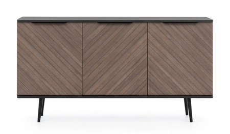 Komoda Tullio 150 cm černý grafit / captains deck elegantní komoda se zajímavým designem designových úchytek na hraně