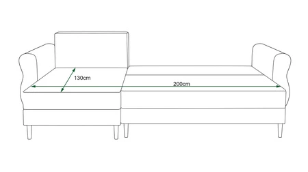Rohová pohovka s funkcí spaní Wilkins černá levá strana stylový a moderní design, který se hodí do každého interiéru
