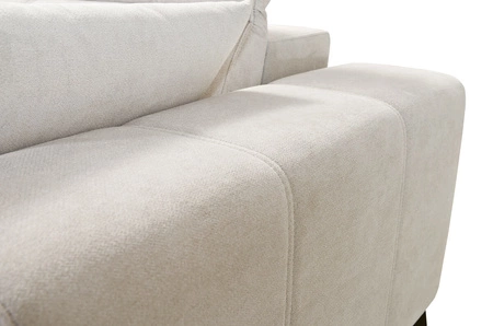 Rohová sedačka s funkcí spaní Penejos III krémová levá mimořádně pohodlná a praktická rohová sedačka do obývacího pokoje dvě nádoby na lůžkoviny