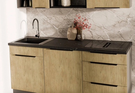 Sada kuchyňského nábytku Corsico 180 cm elegantní kuchyňské skříňky v moderních a přírodních barvách ideální sada pro malou kuchyni