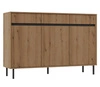 Zásuvková komoda Osaka 149 cm dub evoke / černá minimalistický design ideální pro obývací pokoje a ložnice vkusné drážkované čelo