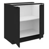 Stojící kuchyňská skříňka s policí černá 80 D 2F BB kovové hrany úchytky skříňka odolná proti vlhkosti a poškození