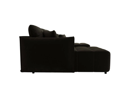 Rohová sedací souprava s funkcí spaní Oroso U grafitový plátěný kontejner měkká sametová tkanina s hydrofobním povrchem dekorativní prošívání