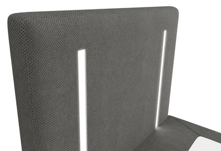 Kontinentální postel Norco 80x200 šedá Stylová postel s úložným prostorem na lůžkoviny Osvětlení v čele postele dodává jedinečný nádech