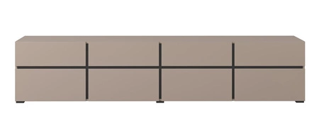 TV skříňka Cross 225 cm tmavě béžová jednoduchý tvar v moderním provedení ideální skříňka do obývacího pokoje geometrického tvaru