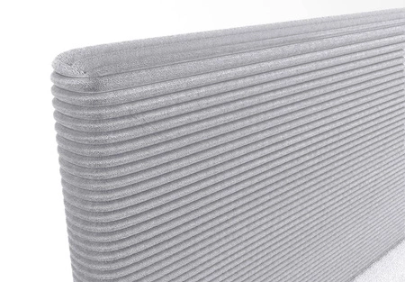 Kontinentální postel Totti 140x200 šedá jasan stylová postel s úložným prostorem na lůžkoviny trojrozměrná pruhovaná tkanina