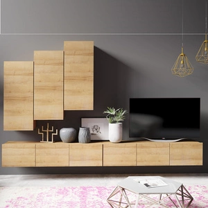 Nástěnná skříňka Apulia XX dub zlatý Výjimečně stylová nástěnná skříňka s jednoduchými nábytkovými díly, která se hodí do každého interiéru