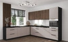 Rohová kuchyňská sestava Brianza / Tarraco 200x300 cm kovové úchytky skříněk vypadají skvěle v moderních interiérech