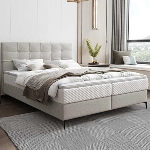 Kontinentální postel Irvine 180x200 šedý jasan Stylová postel s úložným prostorem na lůžkoviny Pohodlné čelo postele potěší svým elegantním designem