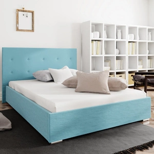 Čalouněná postel Bejar 180x200 modrá s čelem v moderním stylu ideální do ložnice