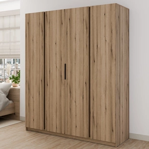 Šatní skříň Kastano VII 200 cm dub evokuje stylový design kovové hrany úchytek prostorná skříň do ložnice nebo předsíně