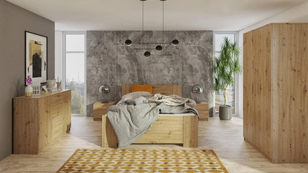 Posuvná šatní skříň Rico 120 cm dub řemeslný funkční kus nábytku klasický tvar ideální skříň do ložnice šatna nebo předsíně