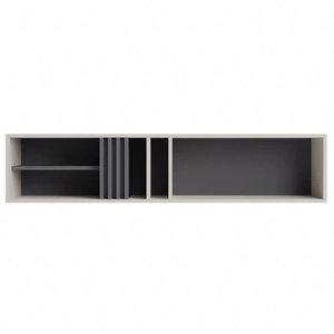 Police Estan 140 cm béžová / antracitová moderní designový nábytek vysoce kvalitní hrany police zakončené speciální dýhou