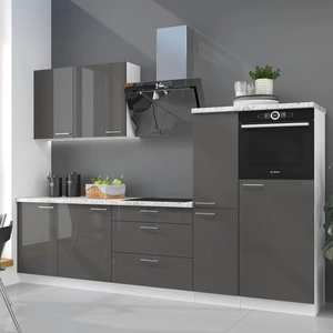 Sada kuchyňského nábytku Milo 270 cm lesklá čela stylové skříňky, které se hodí do každého interiéru kuchyně