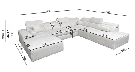 Rohová sedačka s funkcí spaní Viano X zelená levá designová rohová sedačka do obývacího pokoje v moderním stylu s nastavitelnými opěrkami hlavy