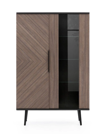 Vitrína Tullio 90 cm černá grafitová / captains deck stylový skandinávský styl kovová základna módní barvy