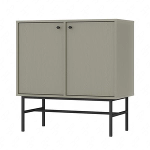 Komoda Kioto III 84 cm eukalyptus minimalistický design ideální návrh komody do ložnice nebo obývacího pokoje černé úchyty stabilní rám