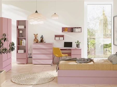 Komoda Simple 92 cm pudrově růžová funkční nábytek do dívčího pokoje jednoduchý design