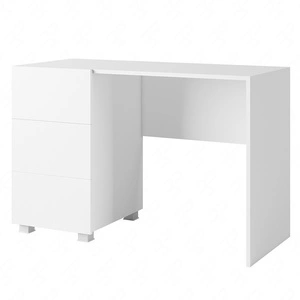 Psací stůl se zásuvkami Apulia 100 cm bílý lesk minimalistický design jednoduchý tvar ideální stůl do pracovny nebo pokoje pro mládež