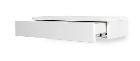 Toaletní stolek Navene 100 cm bílý lesk Funkční a všestranný doplněk usnadňuje organizaci kosmetiky a drobností Stylový toaletní stolek se zrcadlem