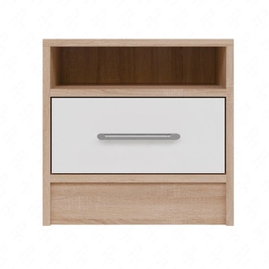 Noční stolek se zásuvkou Caspe světlý dub sonoma / bílá je funkční kus nábytku v nadčasovém designu ideální noční stolek do ložnice