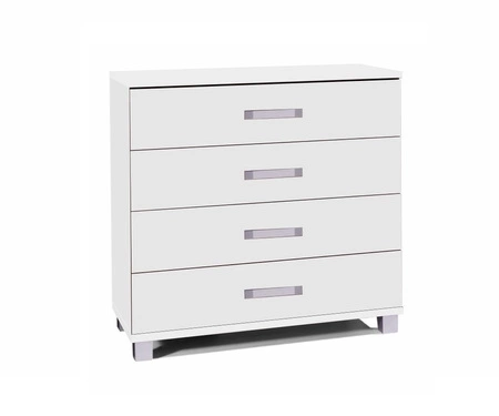 Komoda Maximus 90 cm bílá modernistická designová komoda na válečkových pojezdech