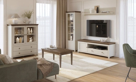 RTV skříň Evora 181 cm béžová / dub dunin elegantní design potěší milovníky výrazných interiérů