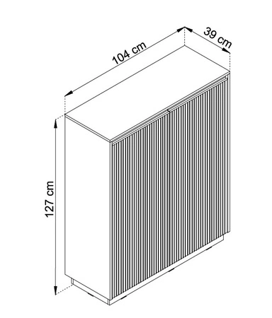 Stylová nástěnná skříňka s frézovanými čely a elegantními úchytkami v barvě broušeného zlata Imperial black furniture set