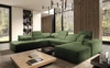 Rohová sedačka s funkcí spaní Viano X zelená pravostranná designová rohová sedačka do obývacího pokoje v moderním stylu s nastavitelnými opěrkami hlavy