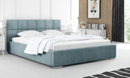 Čalouněná postel Costa 140x200 modrá stylová postel s úložným prostorem na lůžkoviny pohodlný podhlavník zaujme svým elegantním designem