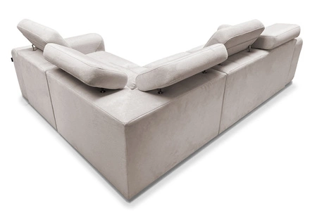 Cantare II rohová pohovka s funkcí spaní béžová pravá strana pohodlná rohová pohovka do obývacího pokoje se stylovým charakterem měkká látka