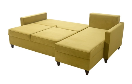 Rohová sedací souprava s funkcí spaní Terni olivová pravá Praktická a funkční rohová sedací souprava s prostornými nádobami na lůžkoviny