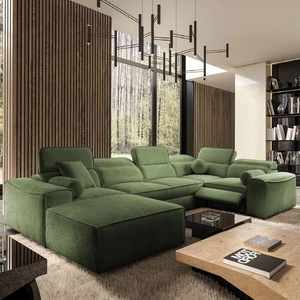 Rohová sedačka s funkcí spaní Viano IV Lux zelená levé provedení rohová sedačka s výsuvnou podnožkou velký prostor na lůžkoviny