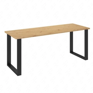 Stůl Taunton 185x67 cm dub artisan / černý jednoduchý tvar nábytku obohacený o stylové černé nohy v loftovém stylu odolné proti rozlití desky