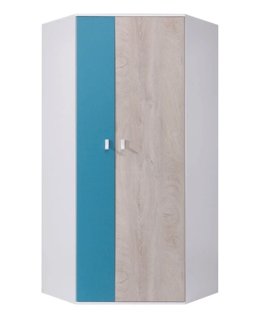 Nábytková sestava Niko bílá / dub / mořská ideální do dětského pokoje v módním stylu