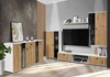 Zásuvková komoda Senja 140 cm bílá / dub řemeslně elegantní design dekorativní drážkované čelo s kovovou rukojetí