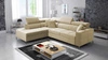 Rohová sedací souprava s funkcí spaní Nausa III béžová levá sametová stylová pohodlná rohová sedací souprava nastavitelné opěrky hlavy kontejner na lůžkoviny