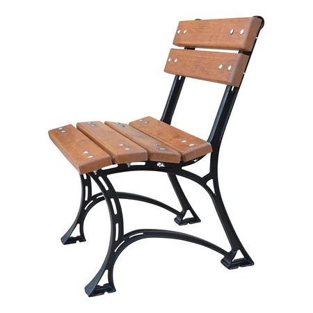 Zahradní židle 48 cm FIEM-16-FBP-48 královská litina s opěradlem lakované olšové dřevo