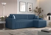 Rohová sedací souprava s funkcí spaní Brandon Bis modrá pravý roh trojrozměrná tkanina s výrazným pruhem podestýlky kontejneru