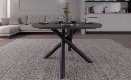 Lyon stůl 100x138 cm wisconsin ořech / černá stylový jídelní stůl na designových pavoučích nohách výškově nastavitelný