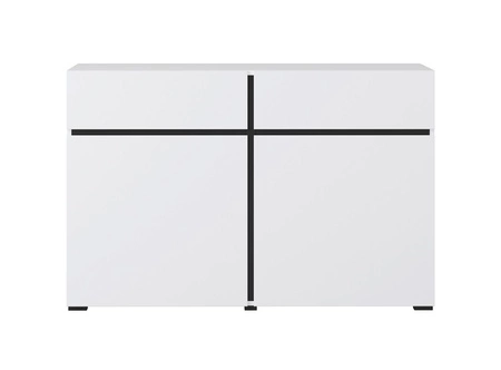 Komoda Cross 119 cm bílá moderní design ideální komoda do obývacího pokoje ložnice nebo kanceláře jednoduchý tvar