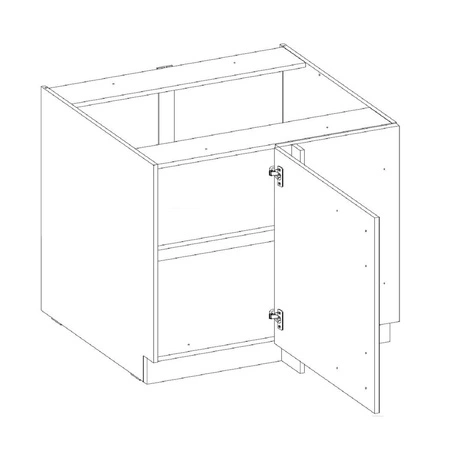 Přídavná rohová kuchyňská linka Karmen 105 ND 1F BB skříň napravo je odolná vůči páře vysoké teplotě a rozlité kapalině