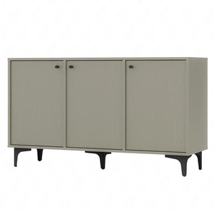 Kioto I 125 cm eukalyptus minimalistický tvar ideální komoda do ložnice obývacího pokoje nebo pokoje pro mládež černé doplňky