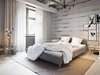 Čalouněná postel Ivrea 140x200 světle šedá s moderním čelem ideální do ložnice