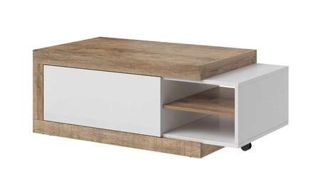 Konferenční stolek Sintra 120 cm / 153 cm dub samdal / bílý lesk originální design nastavitelná šířka stolu