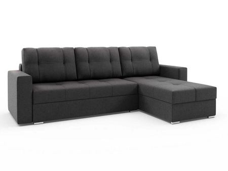 Šedá pravá rohová pohovka Aldo s funkcí spaní zaručuje nejvyšší pohodlí a funkčnost